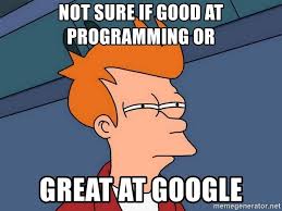 Meme: Not sure if good at programming or great at googling